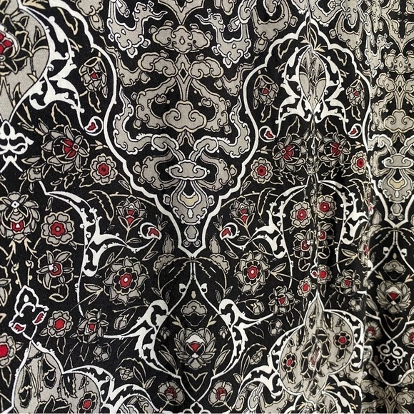 Sophie Max women's size XL black gray paisley print pop over tunic blouse top - Picture 6 of 6